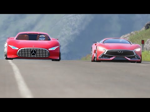 Infiniti Vision GT vs Mercedes-Benz  AMG Vision GT at Highlands
