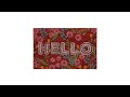 Fußmatte Kokos Hello mit Blumen Pink - Rot - Weiß - Naturfaser - Kunststoff - 60 x 2 x 40 cm