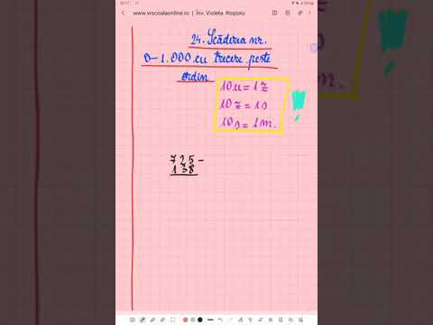 #shorts 24. Scăderea nr. 0 -1.000 cu trecere peste ordin - Matematică - ŞCOALA ONLINE