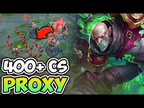 This is what perfect Proxy Pushing looks like on Singed! (410+ CS OVER 10 CS PER MINUTE)
