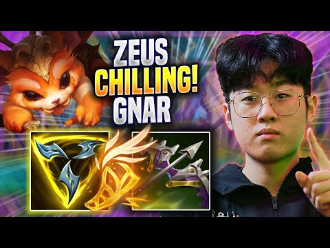 ZEUS CHILLING WITH GNAR! - T1 Zeus Plays Gnar TOP vs Rengar! | Preseason 2023