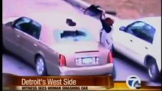 Woman Goes On A VIOLENT RAMPAGE &amp; DESTROYS HER BF&#39;S CADILLAC!!!!