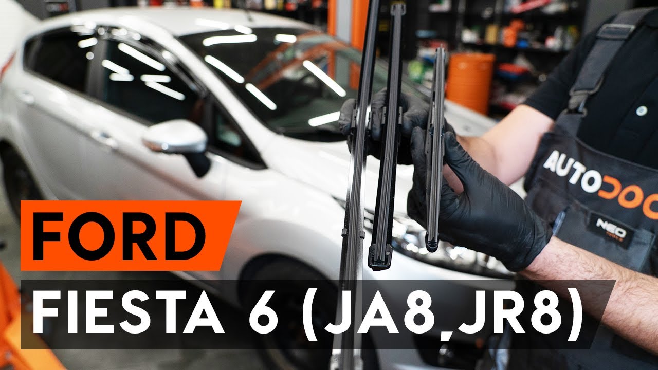 Πώς να αλλάξετε μάκτρο καθαριστήρα εμπρός σε Ford Fiesta JA8 - Οδηγίες αντικατάστασης