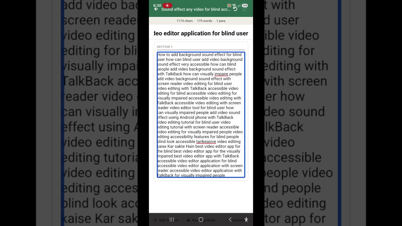 advance video editing for blind add video sound effect very accessible professional video editing 