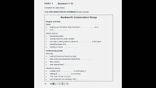 Ielts listening | blanks | 2022 | buckworth conversation group