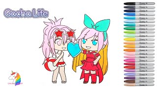 Gacha Life Dolls Coloring book Color Swap Emma & Summer Coloring book Page