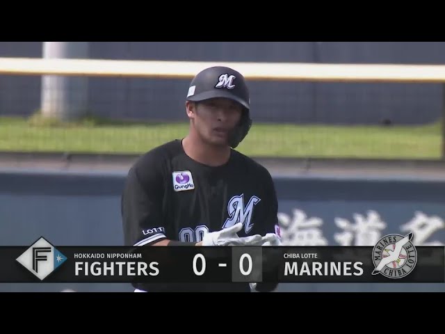 【ファーム】マリーンズ・池田来翔 左中間へのタイムリー2ベースヒットで先制!!  2024年6月4日 北海道日本ハムファイターズ 対 千葉ロッテマリーンズ