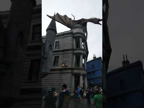 fire breathing  dragon in universal studios  at Harry Potter