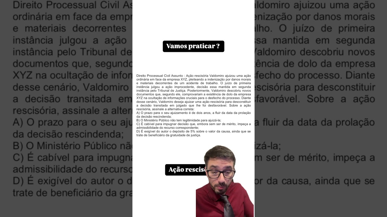 Resolução de questões - ação rescisória #direito #concurso #oab