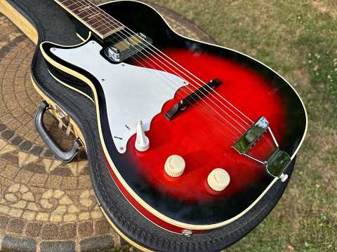 1960’s Harmony Stratotone H47 LEFT HANDED Hollowbody Electric Guitar Orig. Case image 16