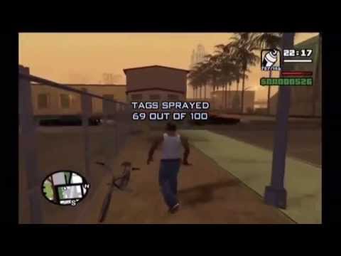 GTA SA Walkthrough 100% Part 10 (Spray Tags 61-70) HD