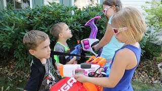 Nerf War:  Boys vs Girls Series