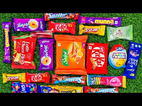 ASMR Most Popular Candys / some lots of colorful rainbow lollipop candy / unpacking chocolate eat