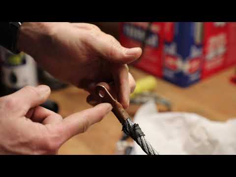 Repairing and re-installing a winch cable.