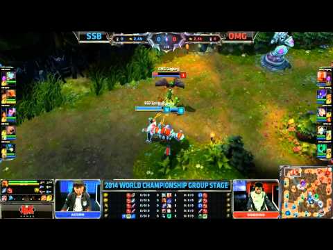 Spirit/Acorn Minute 2 firstblood - SSB vs OMG (S4 Worlds)