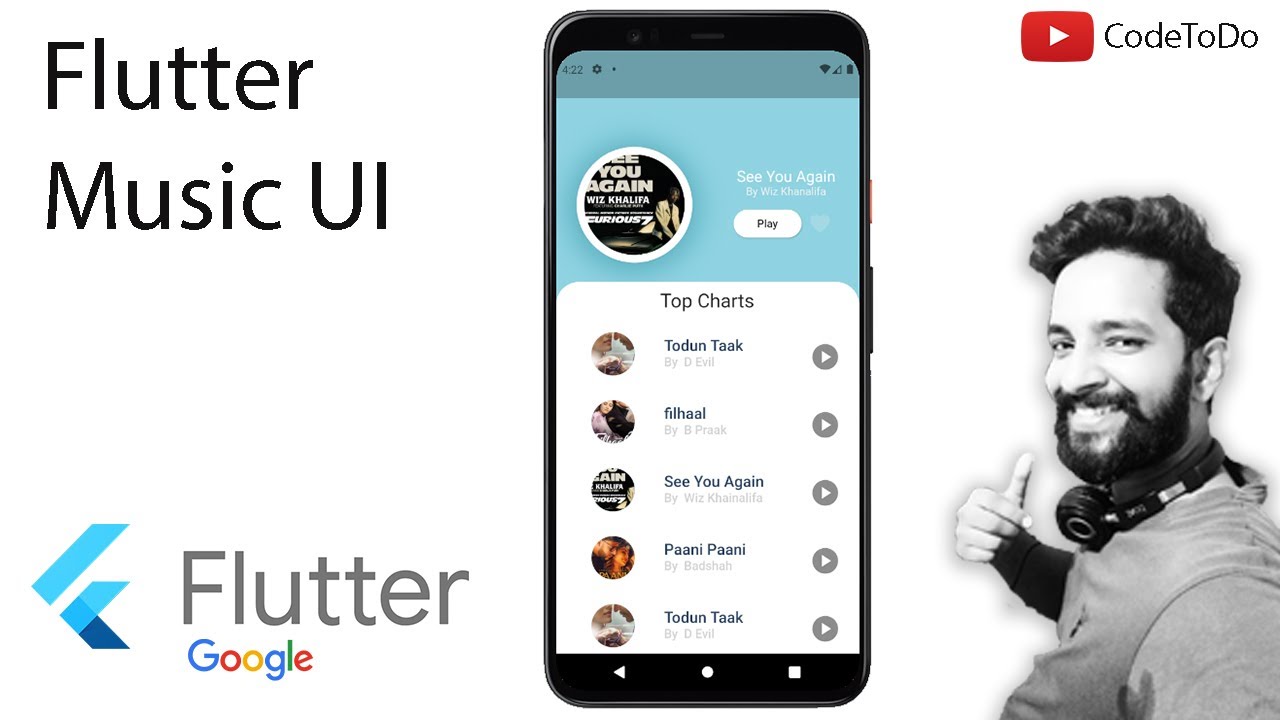 Flutter Music UI - Speed Code