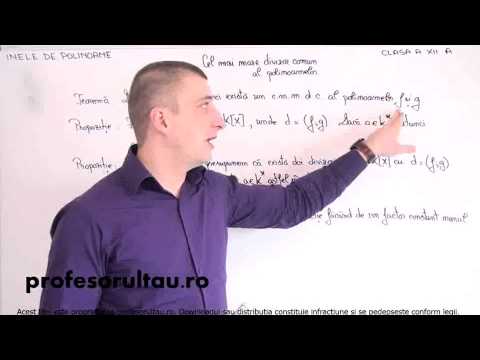 Inele de polinoame   cel mai mare divizor comun al polinoamelor   teorema - profesorultau.ro