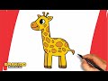How to Draw Giraffe For Kids and Beginners | Easy Giraffe Drawing Step by Step Tutorial