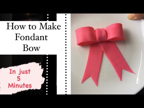 How to make Fondant Bow Without tools | Fondant Bow | Sugar paste Bow