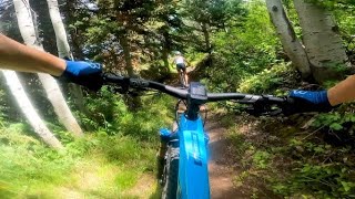 Mountain Biking Spiro Trail via Armstrong climb in Park City, Utah