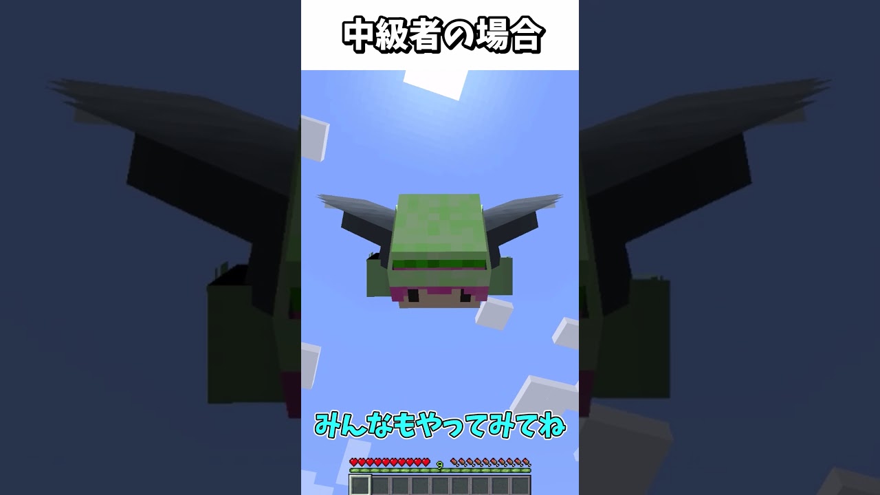 【初心者VS中級者VS上級者】上に上る時の違い#shorts#マイクラ