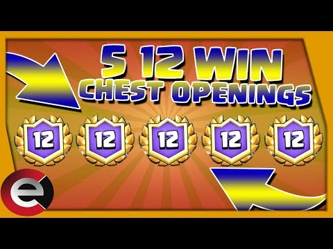 EASY GRAND CHALLENGE WINS!!! 5x 12 WIN CHALLENGE BOX OPENING!! CLASH ROYALE