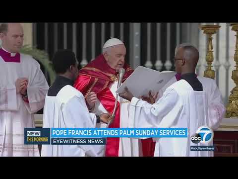 Pope Francis returns with Palm Sunday mass following hospital stay due to bronchitis