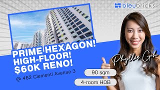 Singapore HDB | 462 Clementi Avenue 3 : High Floor 4-Room HDB in D5 | $830K | 90sqm | Home Tour