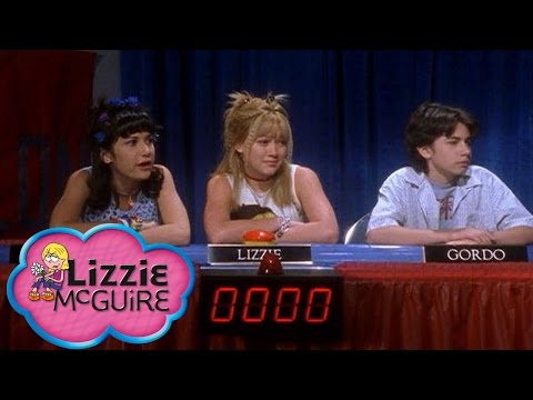 Promo still: quick-cut montage of school hallway, lockers, and animated thought-bubbles over Lizzie