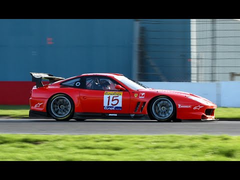 Ferrari 550 V12 GT1 and Arrows A11 F1 car at Donington Park Unsilenced Test Day! 27/10/22