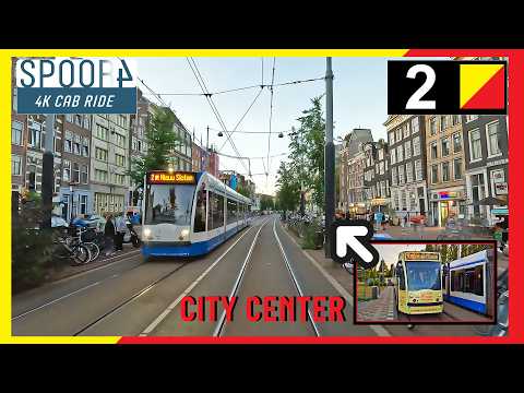 Cabinerit Tram 2 Amsterdam | Oudenaardeplantsoen - Centraal Station | 4K Tram Driver Cabview