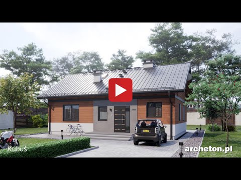 Projekt domu Kubuś - archeton.pl - parterowy 77 m2