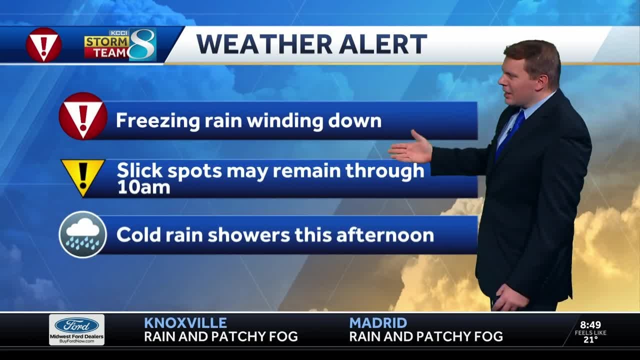 Iowa weather: Temps are climbing so freezing rain should end