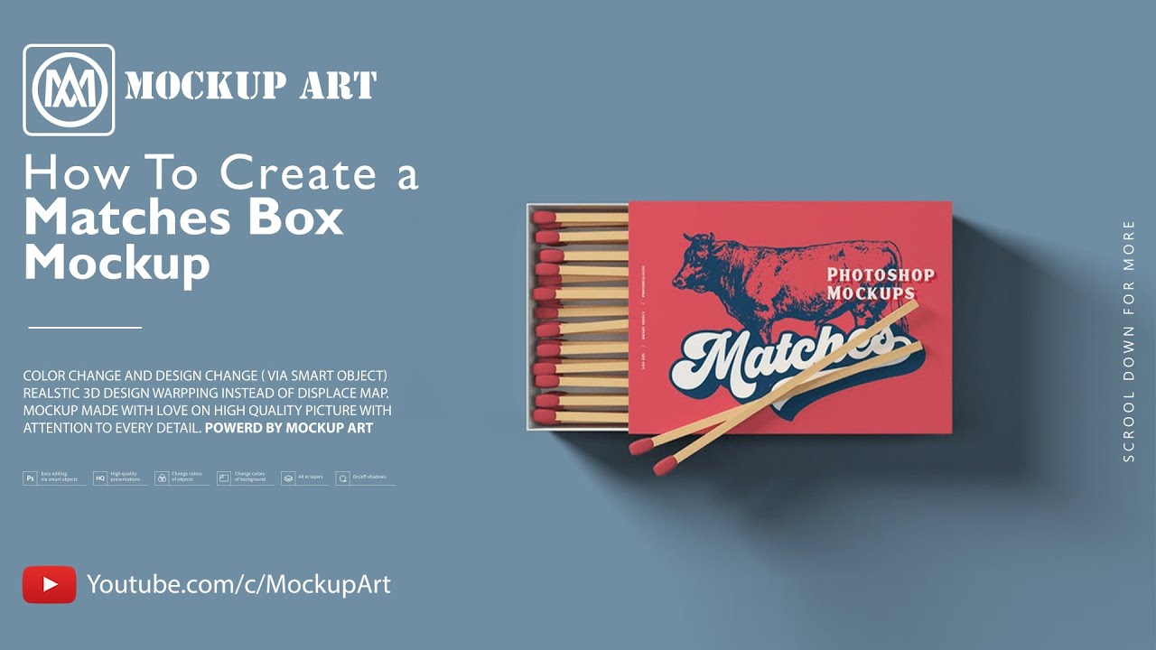How to make a Matchbox mockup| Photoshop Mockup Tutorial