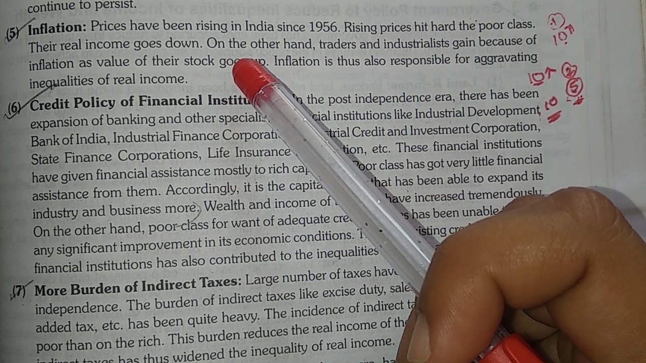 part-2,causes of inequality of income and wealth in India, sectoral aspects of Indian economy, b.com