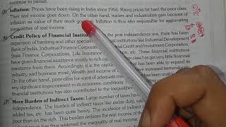 part-2,causes of inequality of income and wealth in India, sectoral aspects of Indian economy, b.com