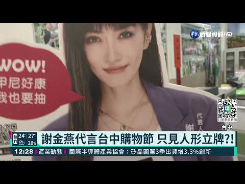 謝金燕代言台中購物節 只見人形立牌?!