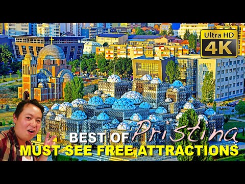 Best of Pristina (4K) - Mother Teresa Cathedral, National Library of Kosovo, Pedestrian Boulevard