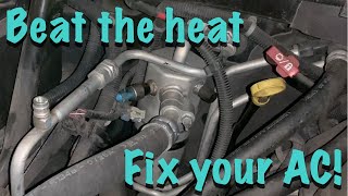 GMT800 AC Blows Cold Then Stops - How to Replace Low Pressure Switch | Chevy Suburban Tahoe