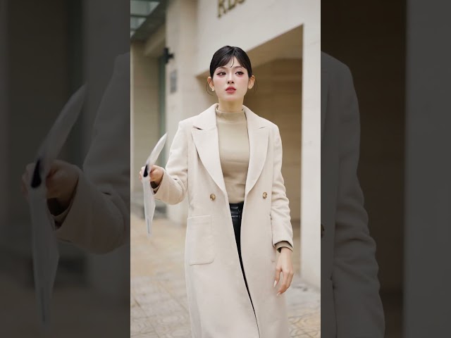 ED23S269 - Áo khoác măng tô dạ lông
