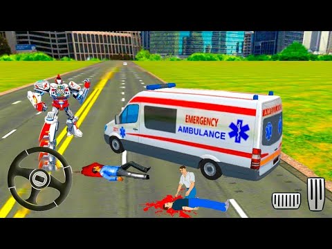 Ambulance Robot Car Transform#2 - Emergency Robot City Rescue Simulator - Android Gameplay