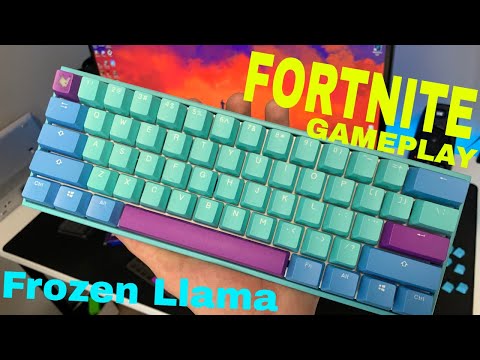 *NEW* DUCKY FROZEN LAMA MECHA MINI Keyboard Review!! - (Fortnite Gameplay)