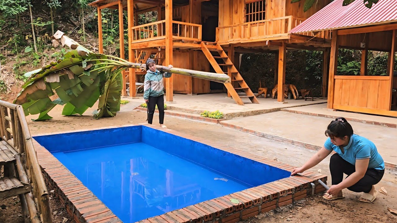How to build and renovate a fish pond, install water pipes into the tank and apply waterproof paint