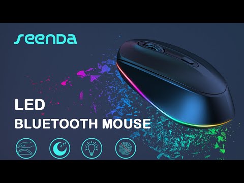 Seenda Bluetooth 15-LED Multi-Device Silent Rechargeable Mouse- Switch 3 Devices,Adjustable DPI