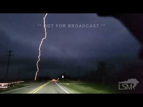 04-04-2022 Justin, TX - slow motion lightning, cars take cover as 60mph winds hit