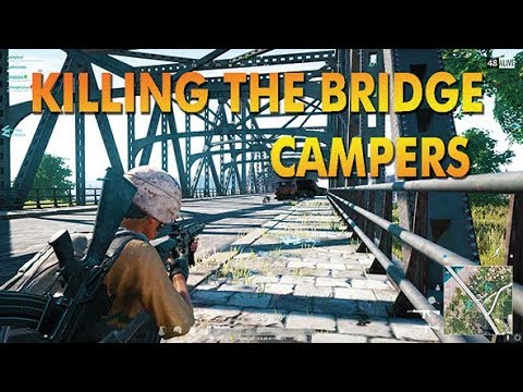 KILLING THE BRIDGE CAMPERS :P PUBG Squad Team Chicken Dinner