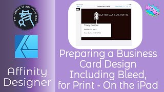 Preparing a Business Card Design Including Bleed, for Print In Affinity Designer For iPad