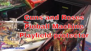 JJP Guns and Roses Pinball Machine installing Playfield protector