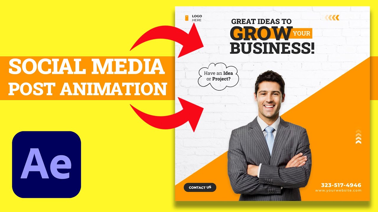 Create Stunning Social Media Poster Animation using After Effects