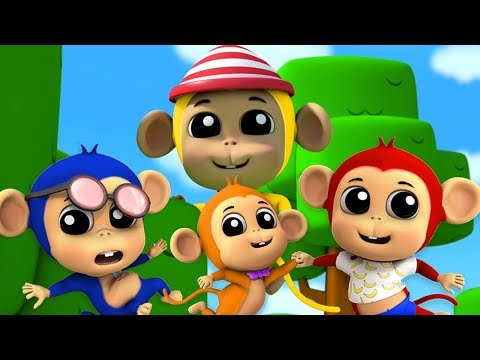 Пять Маленьких Обезьян | Обезьянки Мультфильм | Детские Песни | Five Little Monkeys | Farmees Russia